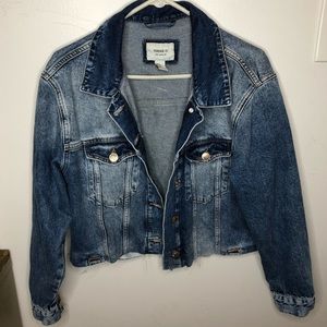 Oversized cropped forever 21 jean jacket